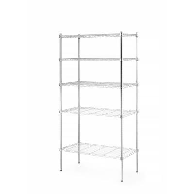 Úložný stojan s 5 policemi, HENDI, Chrom, 910x455x(H)1830mm | 812204